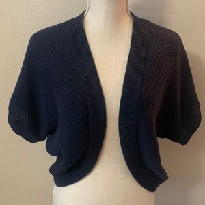 Ann Taylor navy shrug shirt sleeve